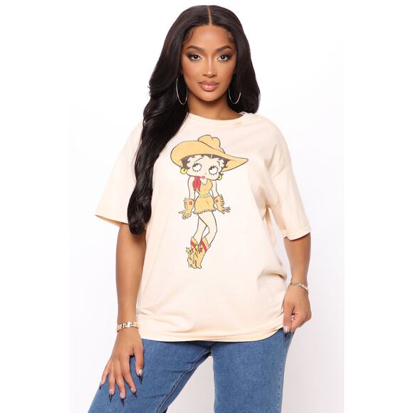 Betty Boop Cowgirl Cream T-Shirt - Women's Small - Picture 1 of 6